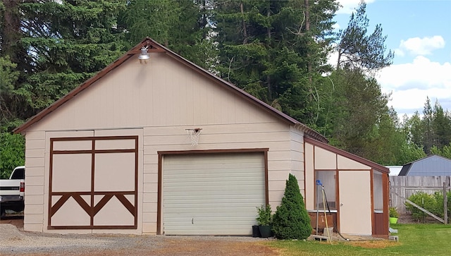 view of garage