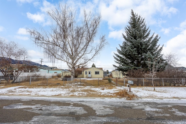 view of yard covered in snow