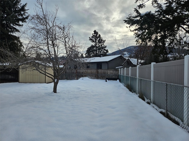 view of snowy yard