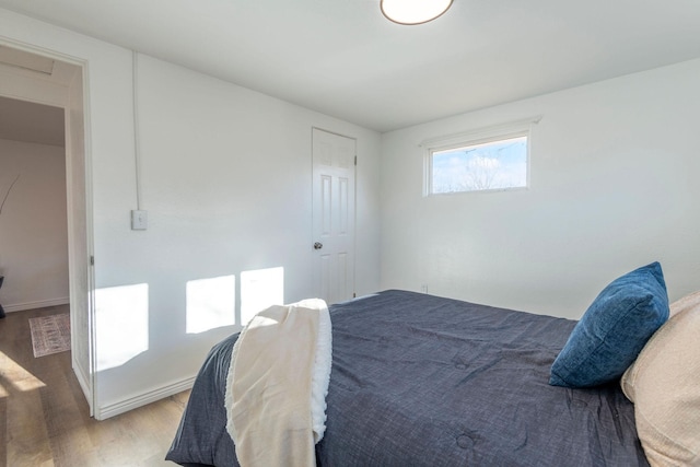 bedroom featuring light hardwood / wood-style flooring