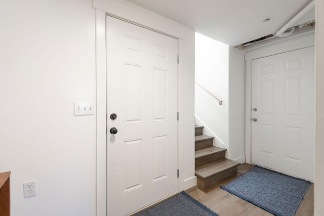 entryway with light wood-type flooring