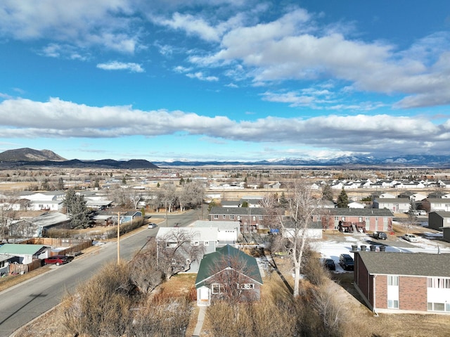 aerial view with a mountain view