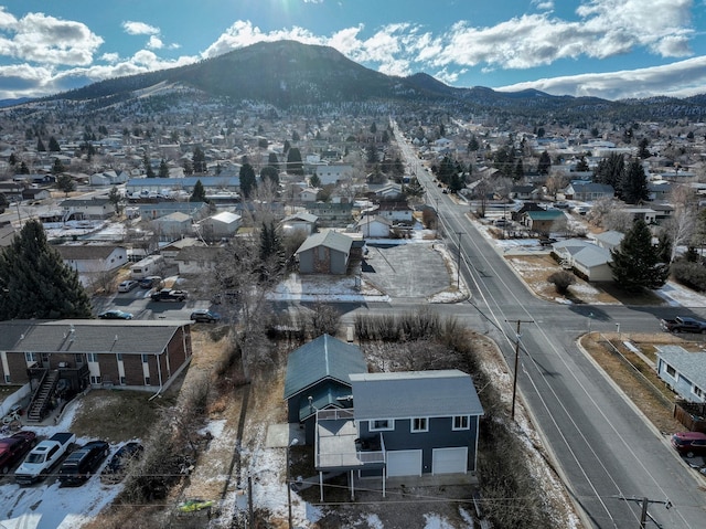 aerial view featuring a mountain view