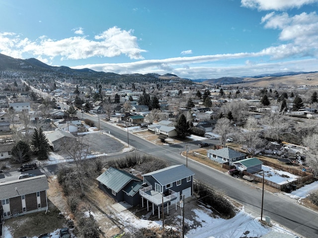 aerial view featuring a mountain view