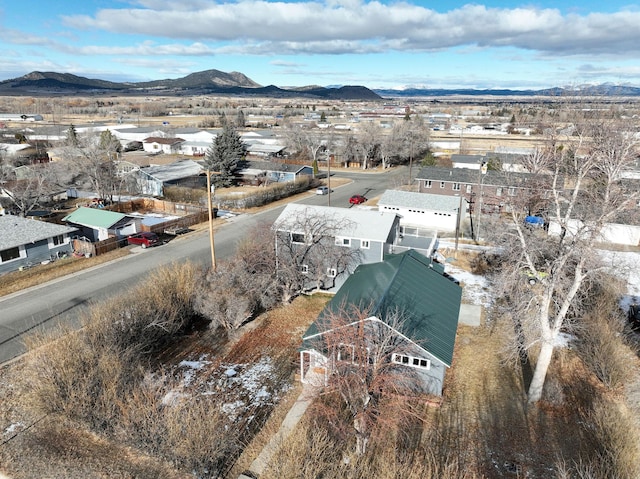 aerial view featuring a mountain view