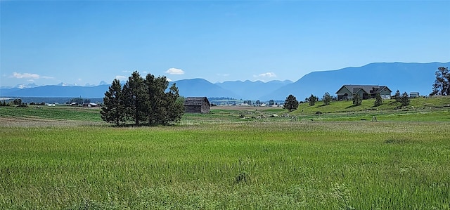 property view of mountains with a rural view