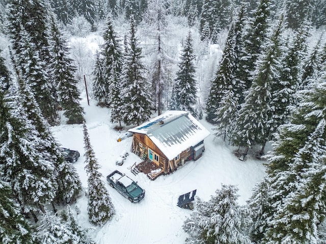 view of snowy aerial view