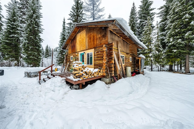 view of snowy exterior