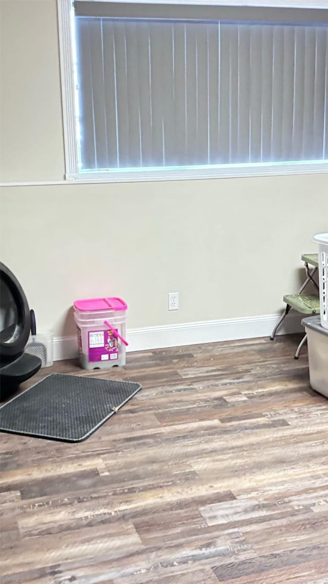 living area featuring hardwood / wood-style floors