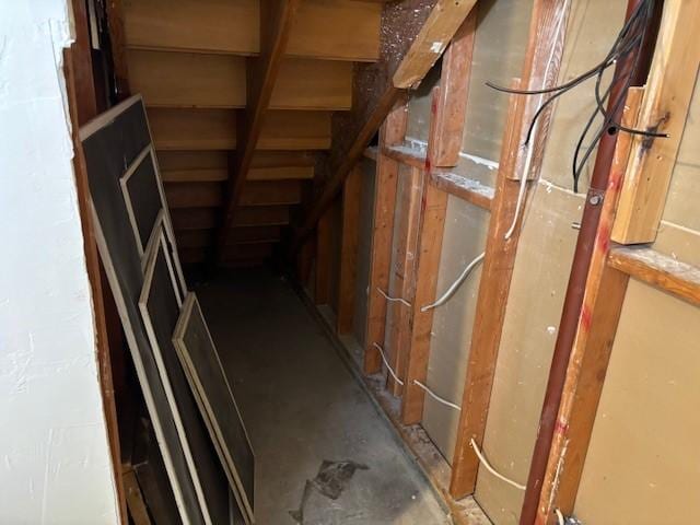 view of unfinished attic