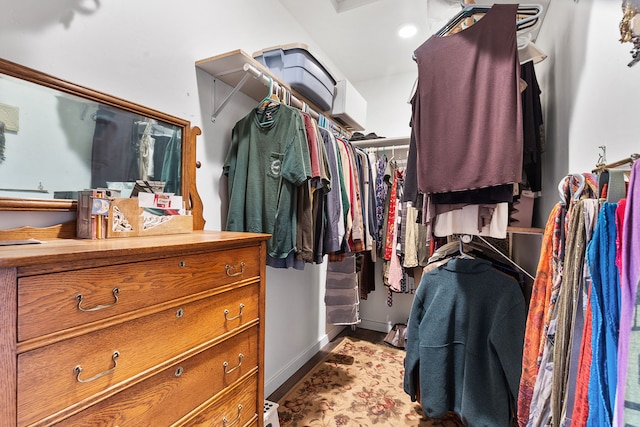 view of walk in closet