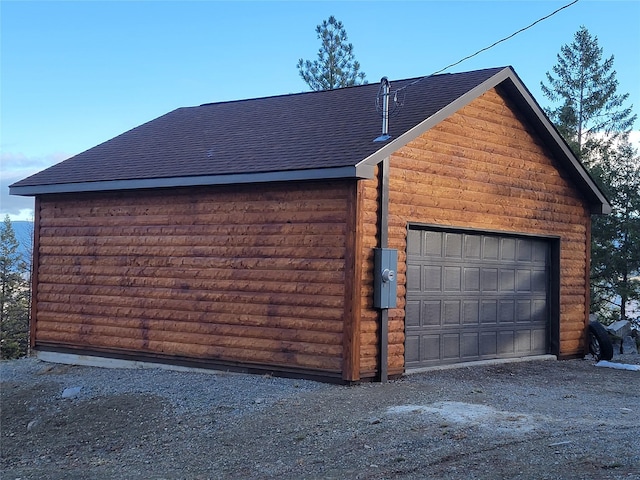 view of garage