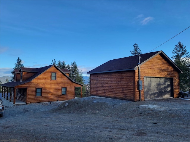 view of home's exterior with a garage