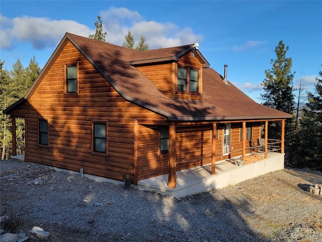 exterior space with covered porch