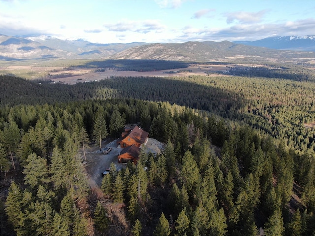 bird's eye view with a mountain view