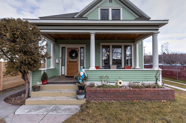 view of front of home featuring a porch