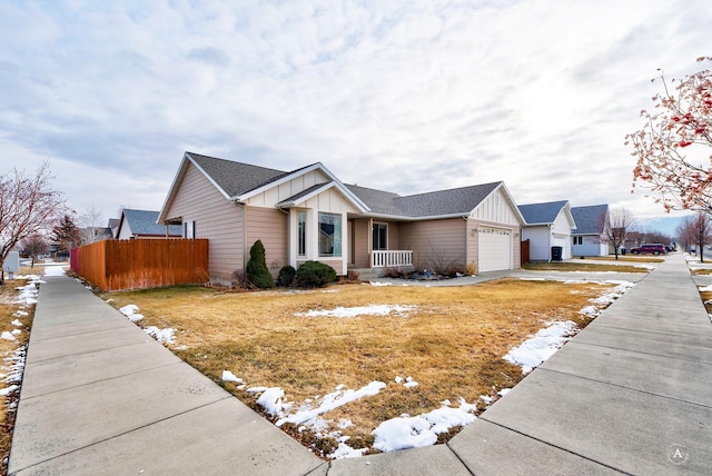 single story home with a garage