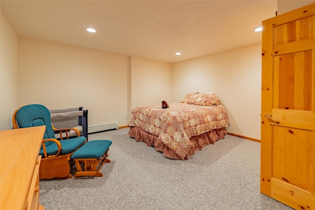 805 Georgetown Lake Rd, Anaconda, MT 59711 - carpeted bedroom with baseboard heating, recessed lighting, and baseboards