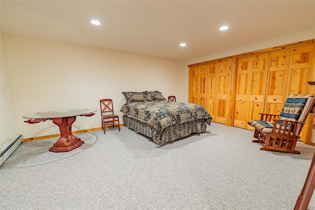 805 Georgetown Lake Rd, Anaconda, MT 59711 - carpeted bedroom featuring recessed lighting, baseboard heating, and baseboards