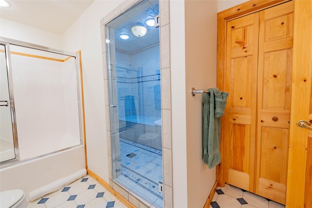 805 Georgetown Lake Rd, Anaconda, MT 59711 - full bath with toilet, baseboards, and tile patterned floors