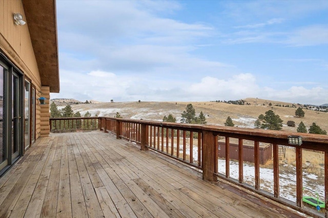 deck with a rural view