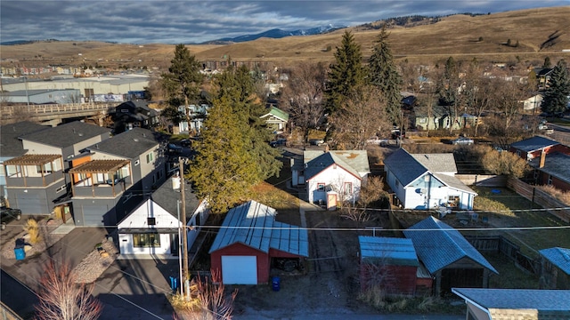 bird's eye view with a mountain view