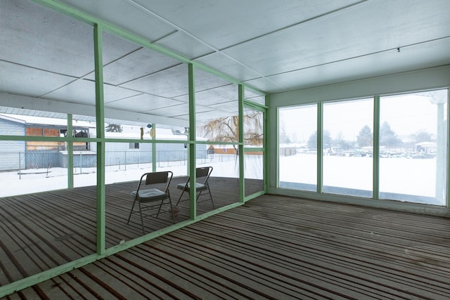 view of unfurnished sunroom