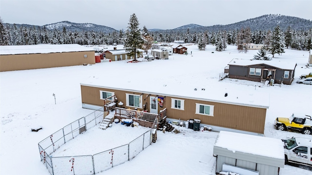 exterior space with a mountain view