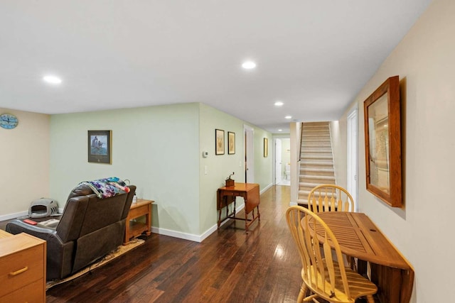 interior space featuring dark hardwood / wood-style flooring