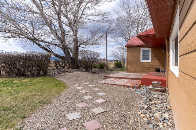 view of yard featuring a deck
