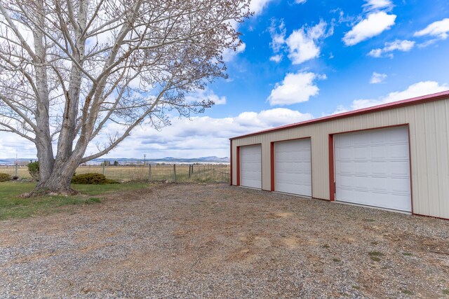 detached garage with fence