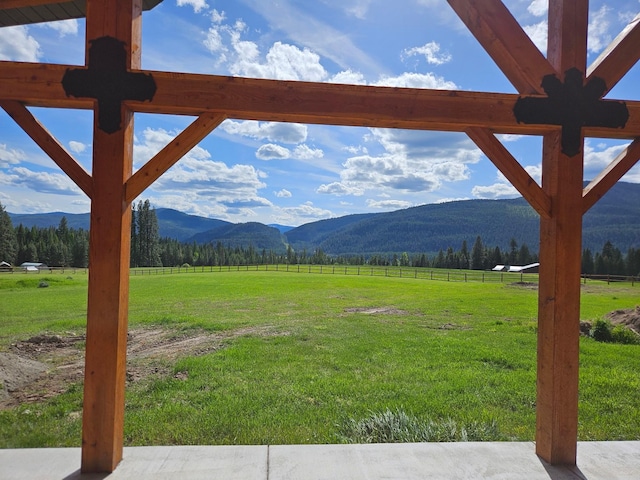 mountain view with a rural view