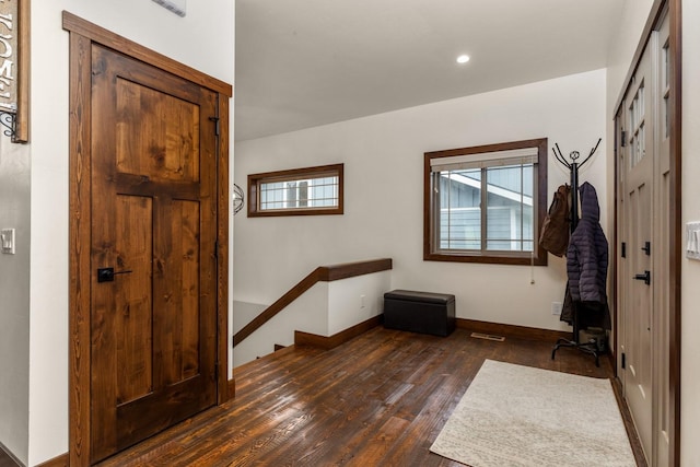 foyer featuring dark hardwood / wood-style flooring