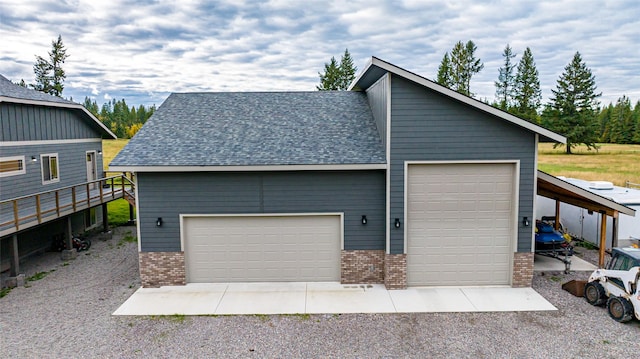 view of detached garage