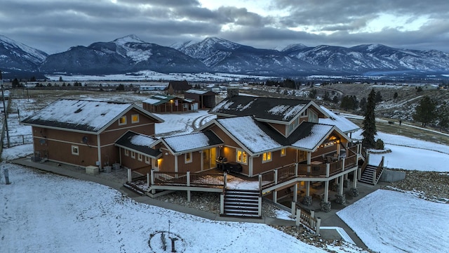 exterior space featuring a mountain view