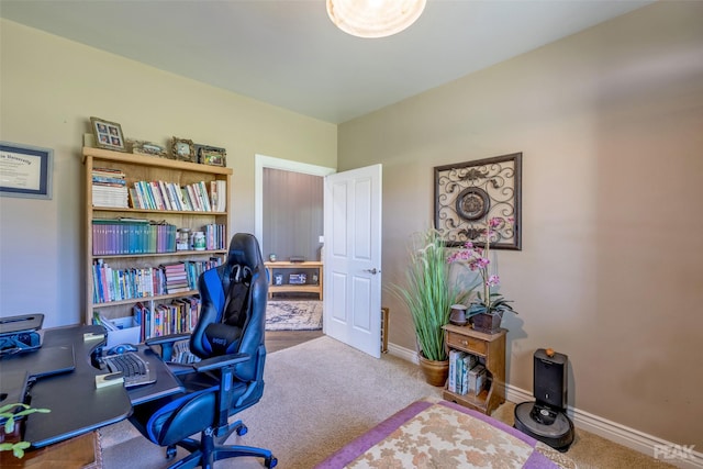 view of carpeted office