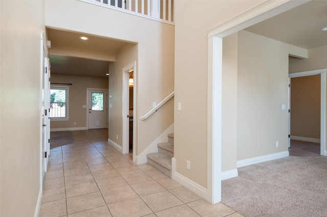 interior space with tile patterned floors