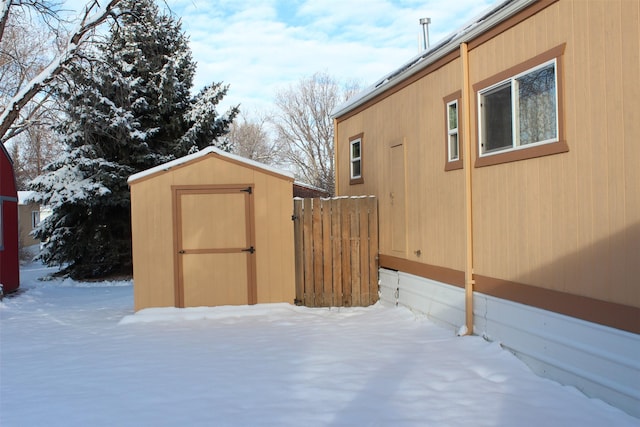 view of snow covered structure