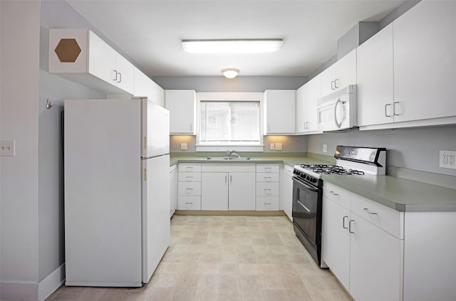 200 N Ave W, Missoula, MT 59801 - kitchen featuring white cabinets, white appliances, and a sink
