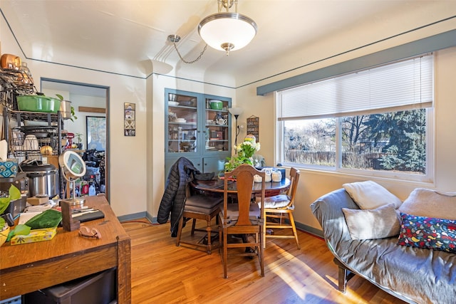 dining area featuring light hardwood / wood-style floors