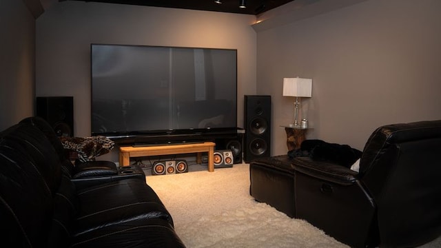 view of carpeted cinema room