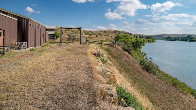 exterior space featuring a mountain view