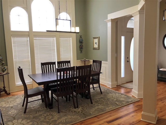 dining room with hardwood / wood-style floors