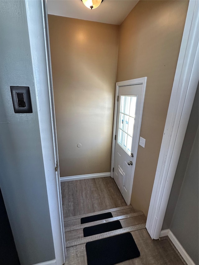 entryway featuring dark hardwood / wood-style flooring