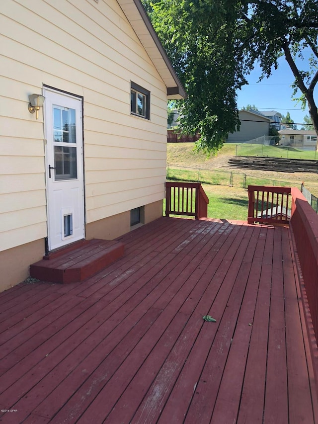 deck with a yard