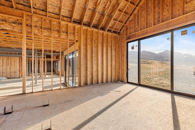 miscellaneous room with a mountain view