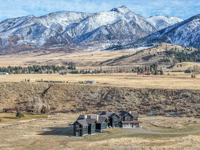 view of mountain feature featuring a rural view