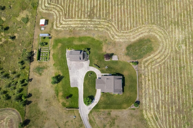 aerial view featuring a rural view