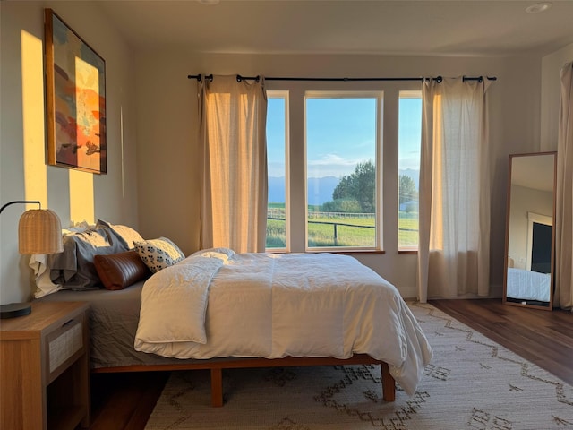 bedroom with wood-type flooring