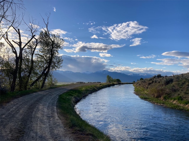 property view of water featuring a mountain view